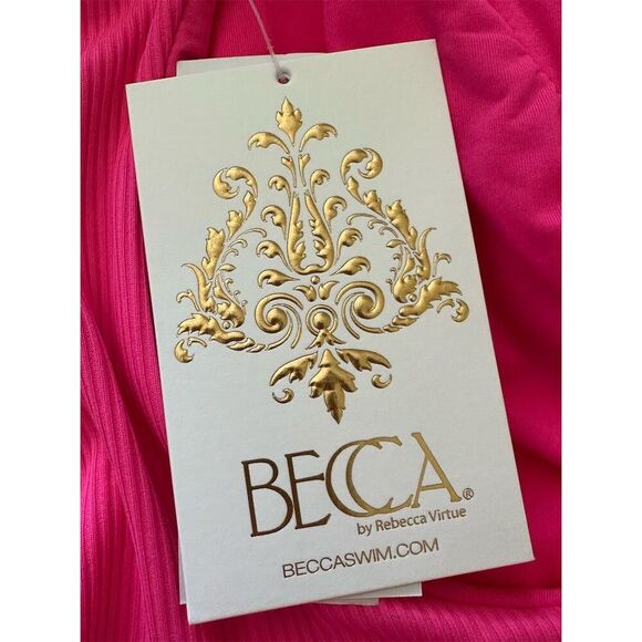 Becca Women's Pink Lace-Up One Piece Swimsuit Size L - Picture 4 of 7